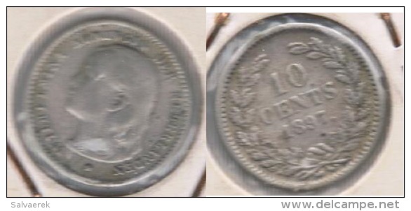 HOLANDA 10 CENTS GULDEN 1897 PLATA SILVER S - 1948-1980 : Juliana