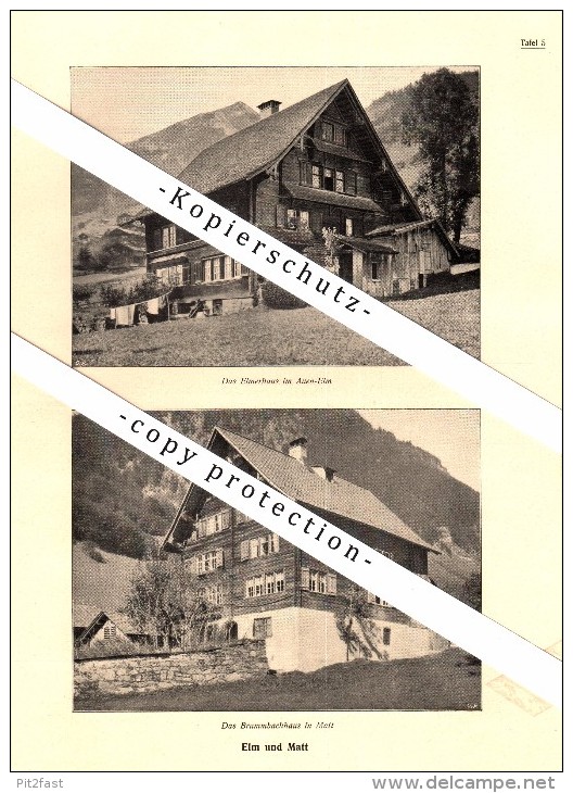 Photographien  / Ansichten , 1919 , Bilten, Elm Und Matt , Prospekt , Fotos , Architektur !!! - Bilten