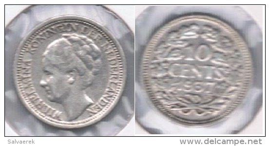 HOLANDA 10 CENTS GULDEN 1937 PLATA SILVER S - 1948-1980 : Juliana