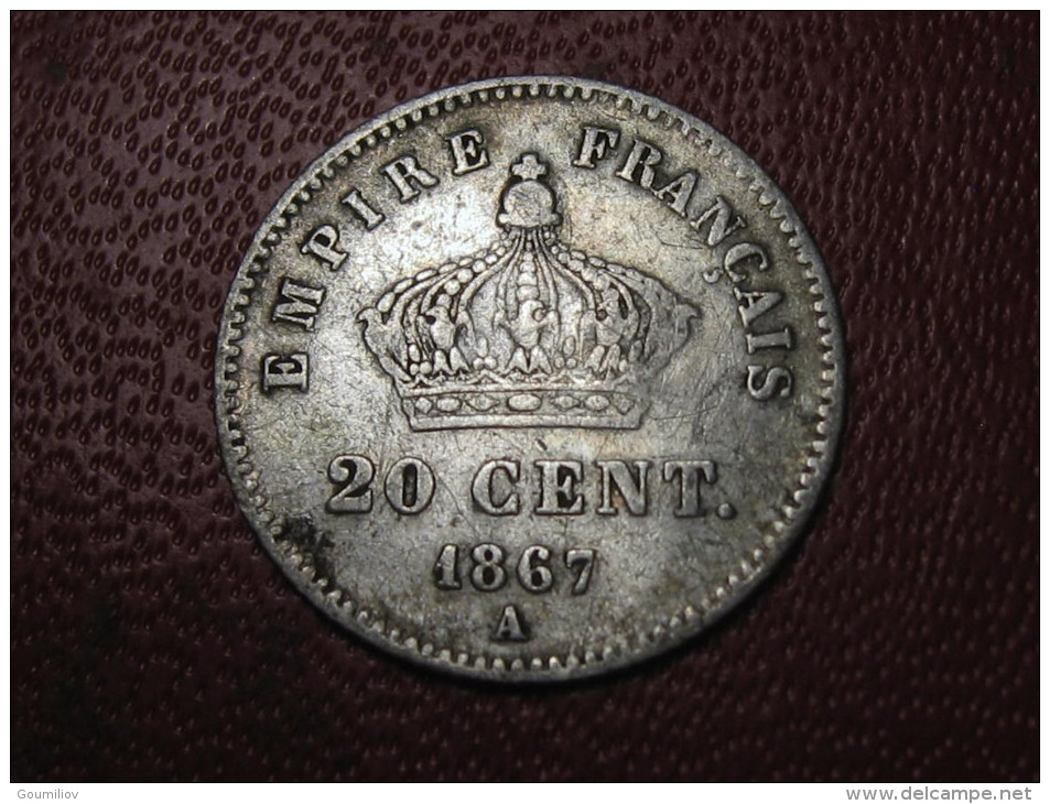 20 Centimes Napoléon III 1867 A Paris 1140 - 20 Centimes