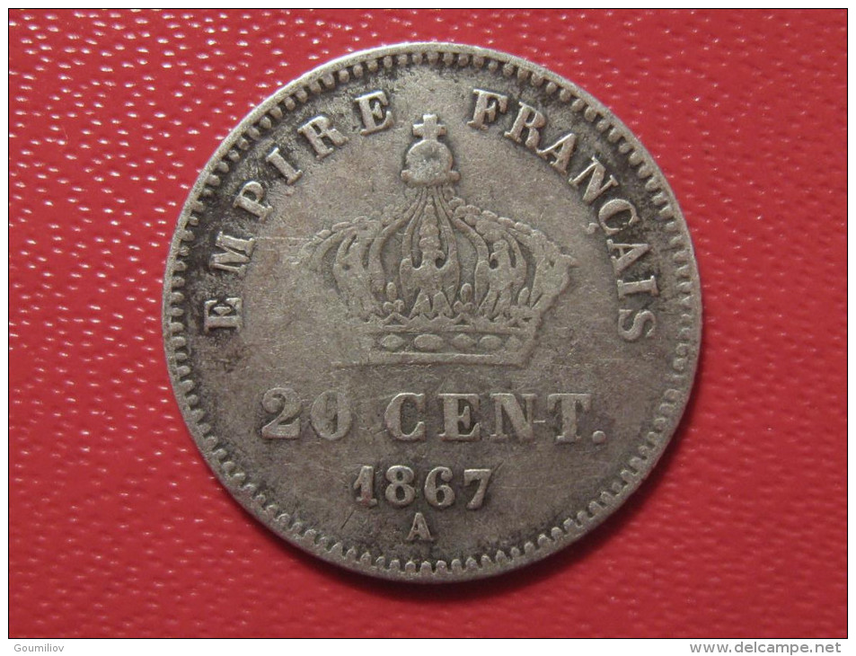 20 Centimes Napoléon III 1867 A Paris 1148 - 20 Centimes