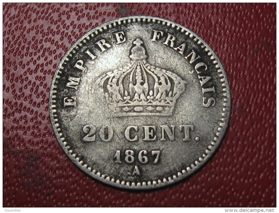 20 Centimes Napoléon III 1867 A Paris 1148 - 20 Centimes