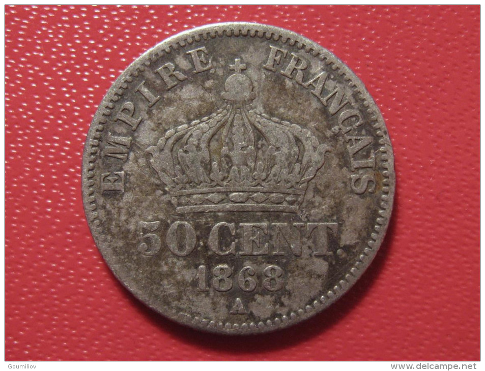 50 Centimes Napoléon III 1868 A Paris 1159 - 50 Centimes