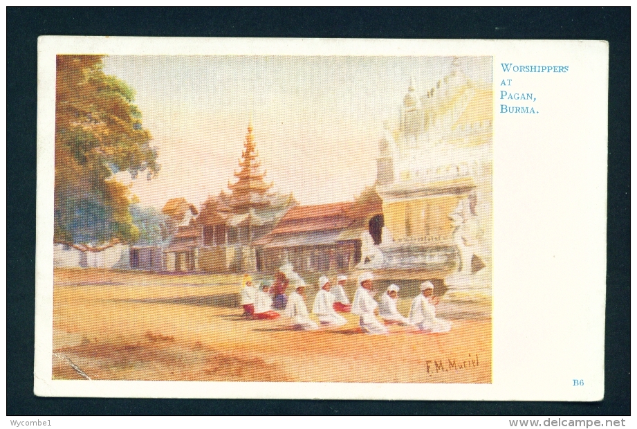 BURMA  -  Worshippers At Pagan  Unused Vintage Postcard As Scan - Myanmar (Burma)