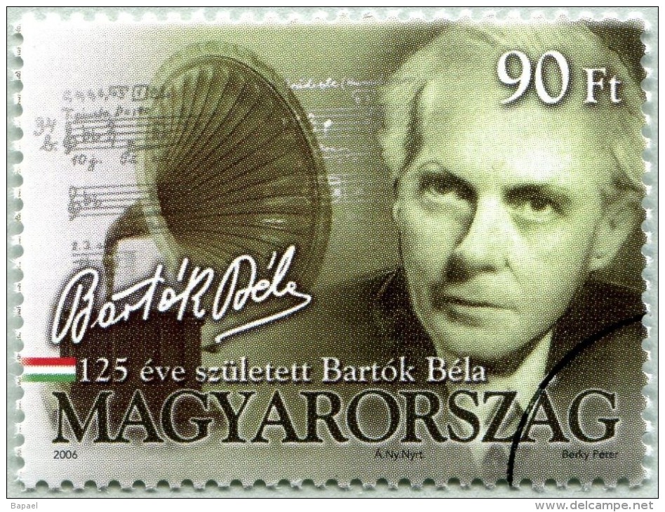 N° YT 4129 De 2006 - Hongrie - Gomme D'Origine (O-Oblitéré) - Béla Bartok (1881-1945) - Ensayos & Reimpresiones