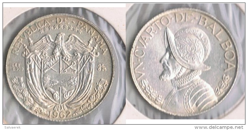 PANAMA CUARTO BALBOA 1962 PLATA SILVER S - Panamá