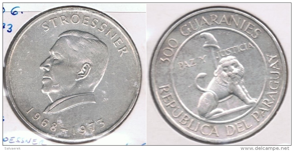 PARAGUAY 300 GUARANIES 1973 STROESSNER PLATA SILVER S - Paraguay