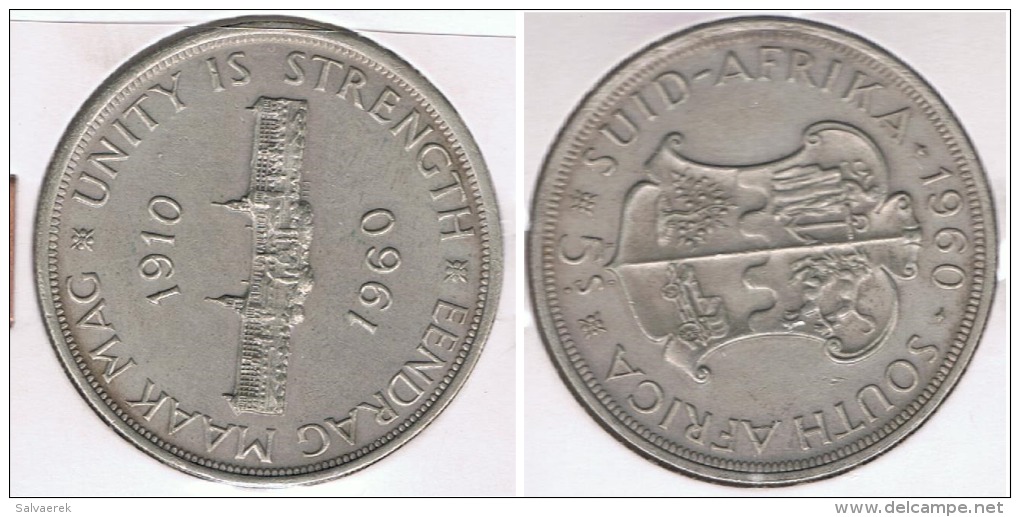 SUDAFRICA 5 SCHILLING 1960 PLATA SILVER S - Sudáfrica