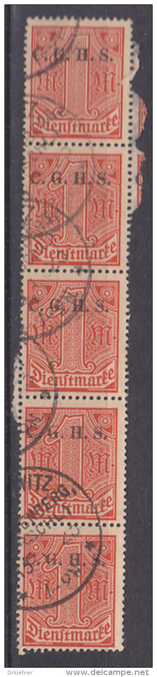 OBERSCHLESIEN Dienst 16, Fünferstreifen Gestempelt: ...litz 13.1.1923 - Sonstige & Ohne Zuordnung