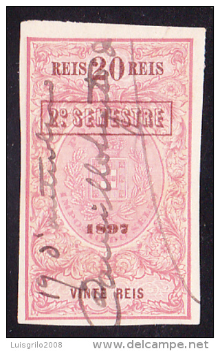 1897 . IMPOSTO DO SELLO, 2º SEMESTRE - 20 . VINTE REIS -- MARGEM LARGA - Used Stamps