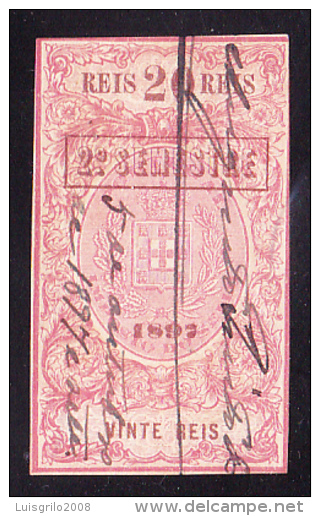 1897 . IMPOSTO DO SELLO, 2º SEMESTRE - 20 . VINTE REIS -- MARGEM CURTA - Used Stamps