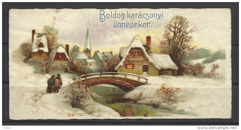 Hungary, Christmas Card, Landscape With A Bridge, '30s. - Altri & Non Classificati
