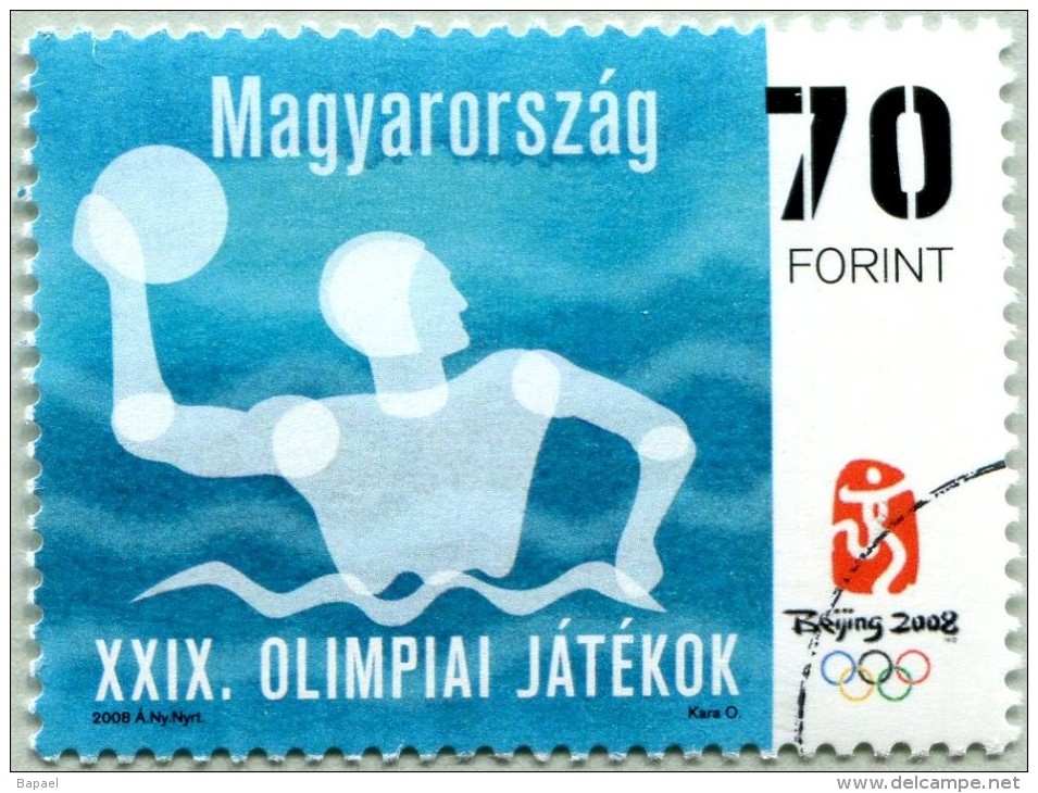 N° YT 4263 De 2008 - Hongrie - (O - Oblitéré - Gomme D'Origine)  - JO D'Été à Pékin - Water Polo (JS) - Proofs & Reprints