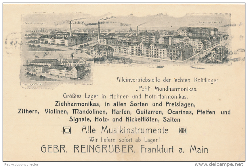 FRANKFURT - 1924 , Firma Für Musikinstrumente - Frankfurt A. Main