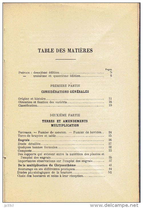 Le Chrysanthème, Par J. Lochot, 5ème édition (1930). 212 Pages - 1901-1940