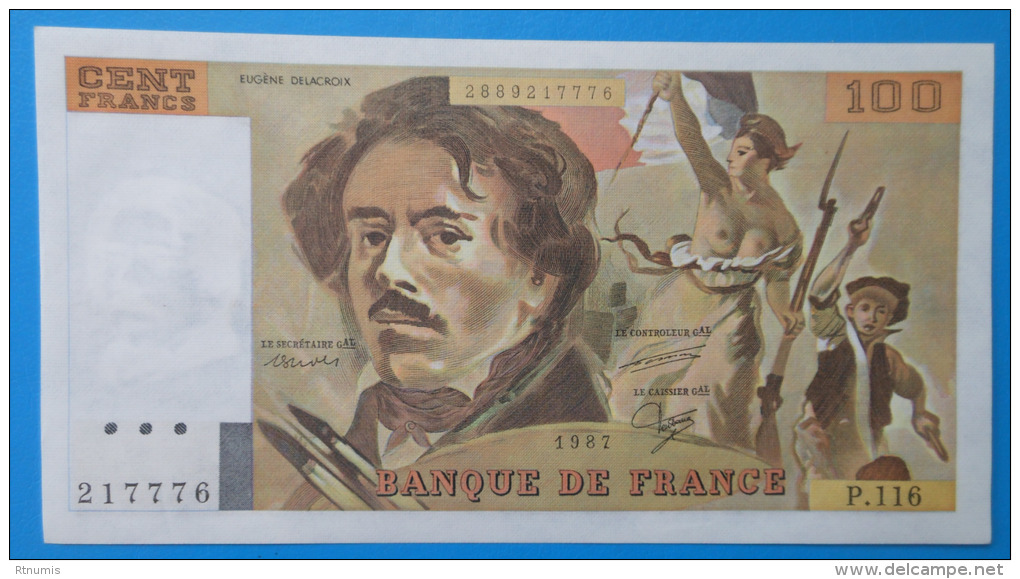 100 Francs Delacroix 1987 P.116 Fayette 69/11 SPLENDIDE - 100 F 1978-1995 ''Delacroix''