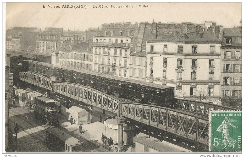 336 Paris Le Metro Boulevard De La Villette - Metropolitana, Stazioni