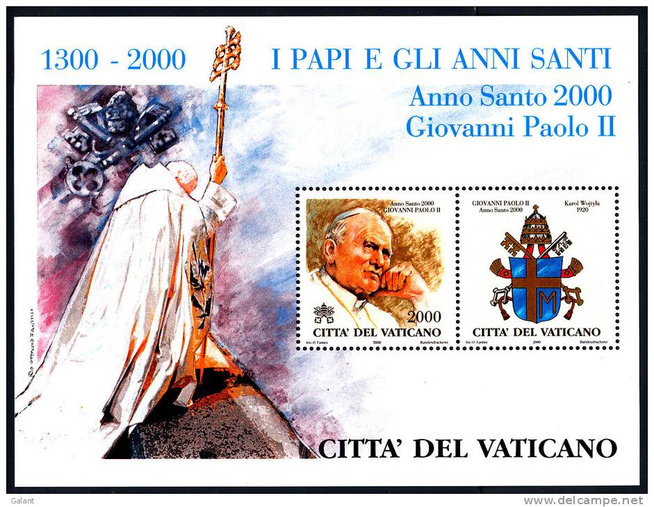 VATICANO 2000 ANNO SANTO BLOCK MI. 21 YV. 22 BEAUTIFUL SHEETLET MNH** - Blocs & Feuillets