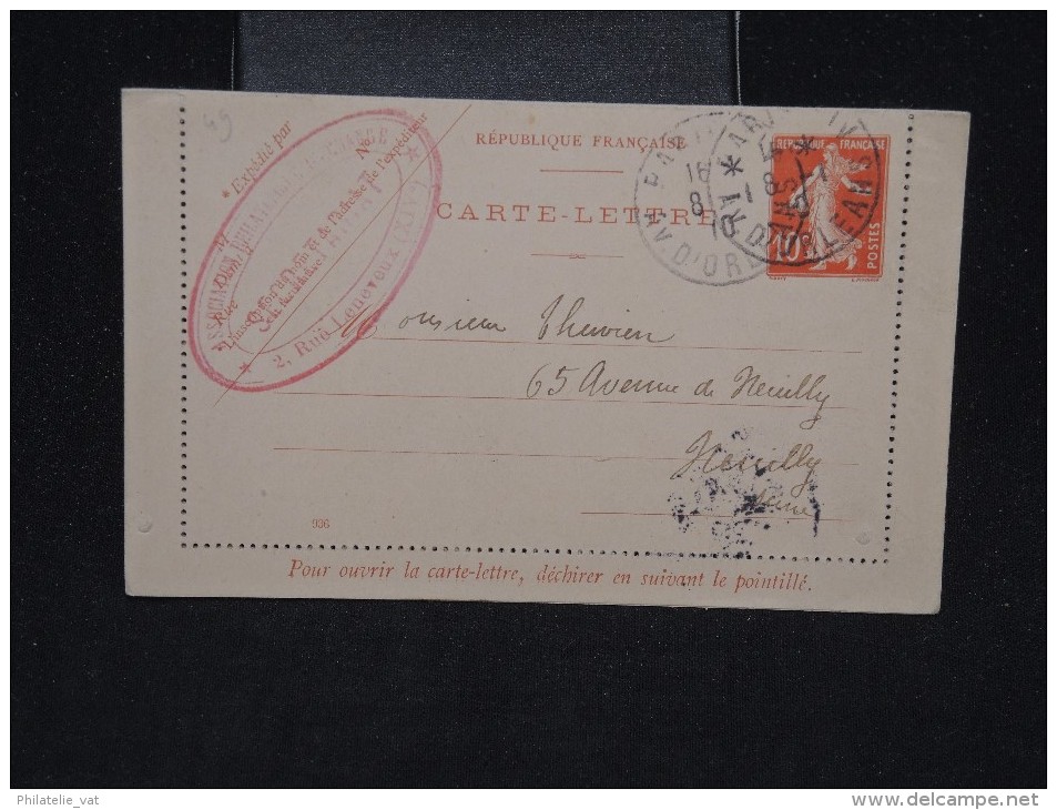 FRANCE - Entier Postal De Paris Pour Neuilly En 1910 - A Voir - Lot P11312 - Kartenbriefe