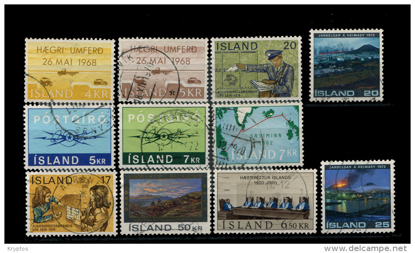 Iceland - Mixed Lot With 11 Stamps - Collections, Lots & Séries