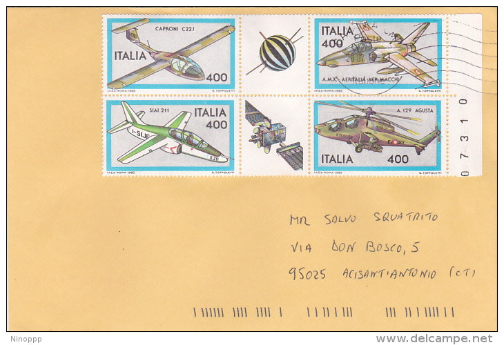 Italy 2015 Cover With Block 4 Airplanes - 2011-20: Used