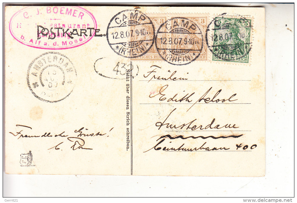 5583 ZELL, Marienburg, 1907, Scharr & Dathe - Trier - Zell