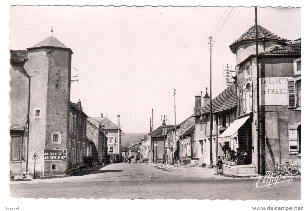 CPSM LIFFOL LE GRAND VOSGES GRANDE RUE CAFE ET HOTEL DE FRANCE ED MIGNON 1953 - Liffol Le Grand