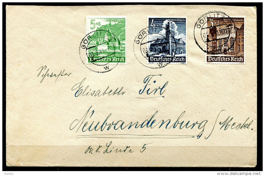 German Empires,DR 1941  Bedarfsbrief/Cover  M.Mi.Nr.751-53 Und TST"Görlitz-Neubrandenburg  " 1  Beleg - Lettres & Documents