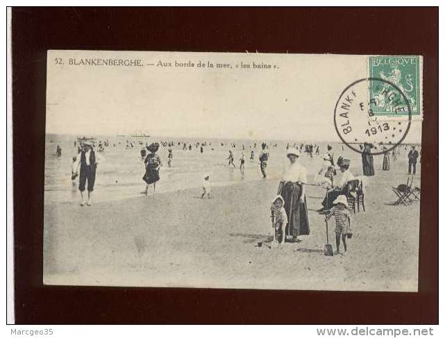 Blankenberghe Aux Bords De La Mer Les Bains édit. Aigle OS ? N° 52 Animée Scène De Plage - Blankenberge