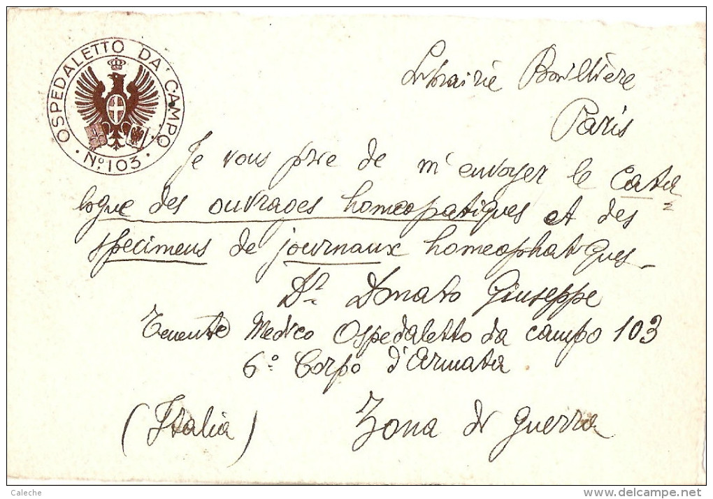 Carte Croix-rouge Hôpital De Campagne 103 / Postes Militaires - Other & Unclassified