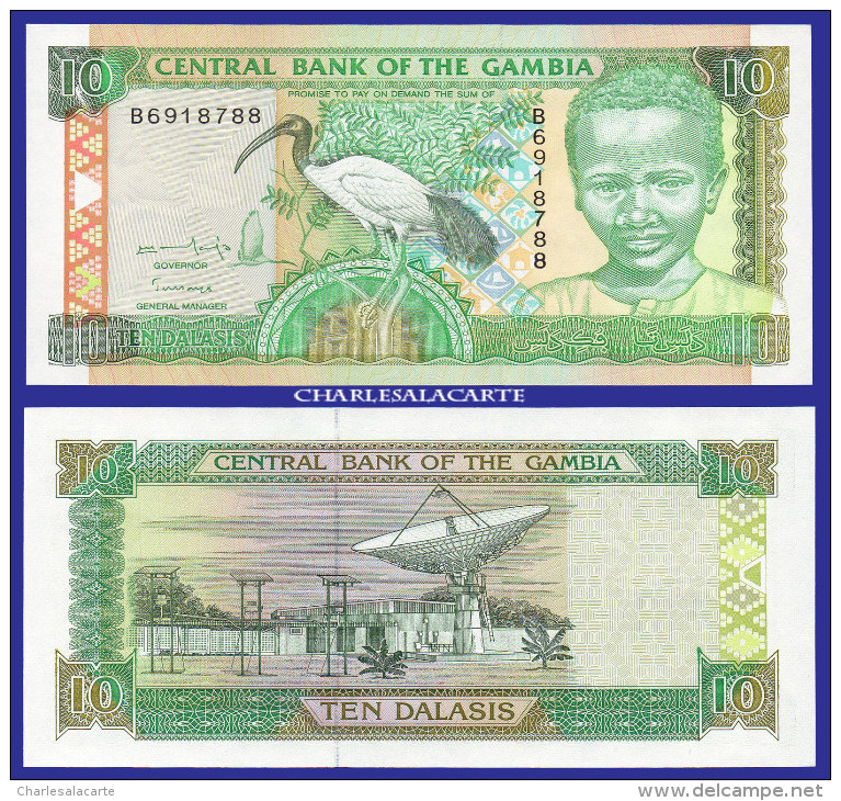 1996  GAMBIA  10 DALASIS  SACRED ISIS BIRD EARTH SATELITTE SERIAL No....788 KRAUSE 17 UNC. CONDITION - Gambia