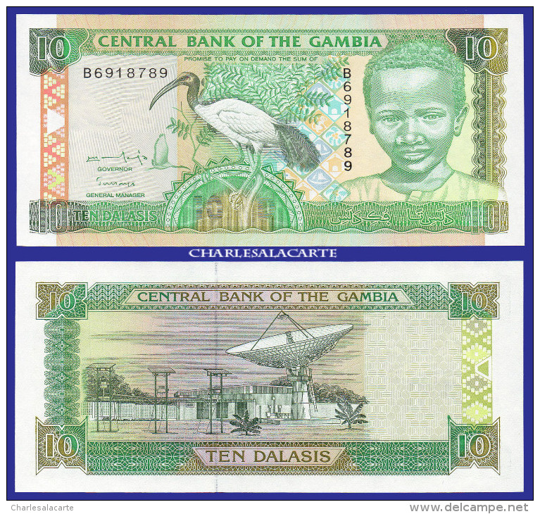 1996  GAMBIA  10 DALASIS  SACRED ISIS BIRD EARTH SATELITTE SERIAL No....789 KRAUSE 17 UNC. CONDITION - Gambia