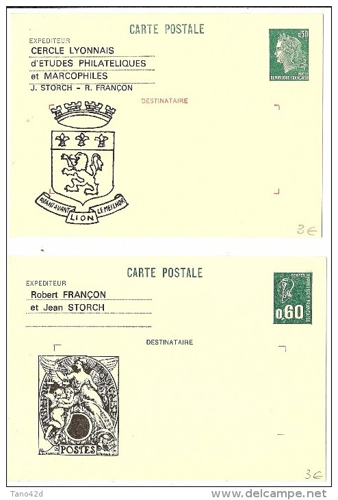 LBL33D3- FRANCE LOT DE 2 EP CP MODERNES AVEC REPIQUAGES - Overprinter Postcards (before 1995)