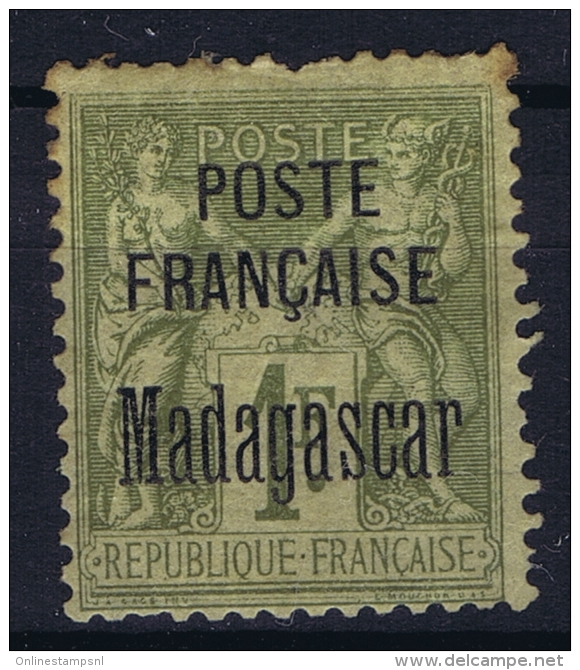 MADAGASCAR Yv Nr 21 MH/*, Avec  Charnière , Mit Falz, Damaged At Top And Fold - Ungebraucht