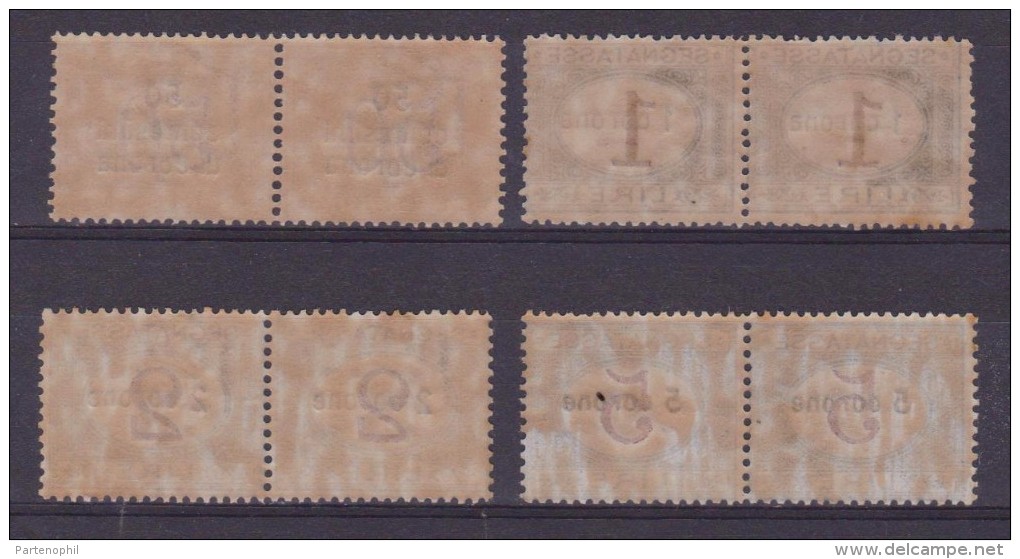 1922 - DALMAZIA SEGNATASSE ( SASS. N. 1/4 ) COPPIA MNH CAT. &euro; 950,00. - Dalmatien