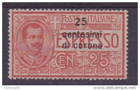 1922 - DALMAZIA ESPRESSO D´ITALIA SOPRASTAMPATO (N. 1 ) MNH - Dalmatien