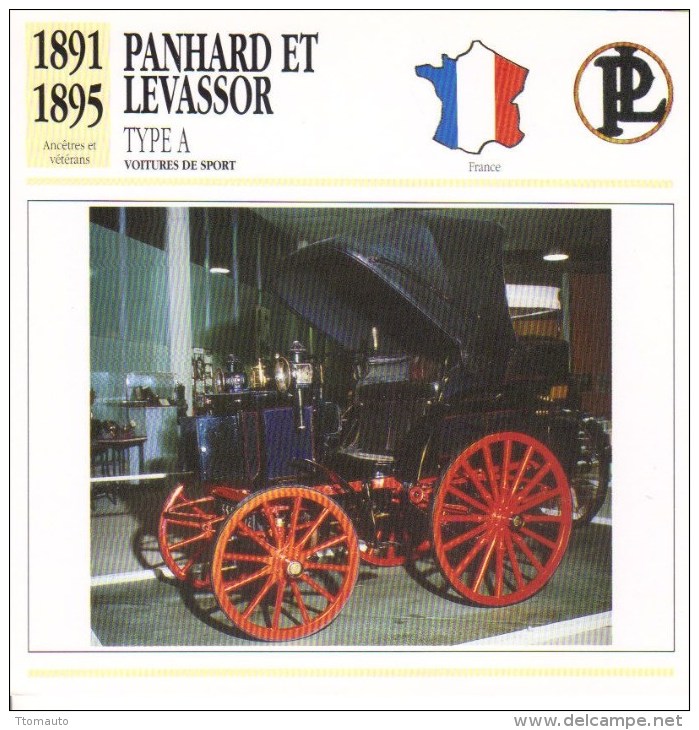 Panhard Et Levassor Type A  -  1891  -  Fiche Technique Automobile (Francaise) - Voitures