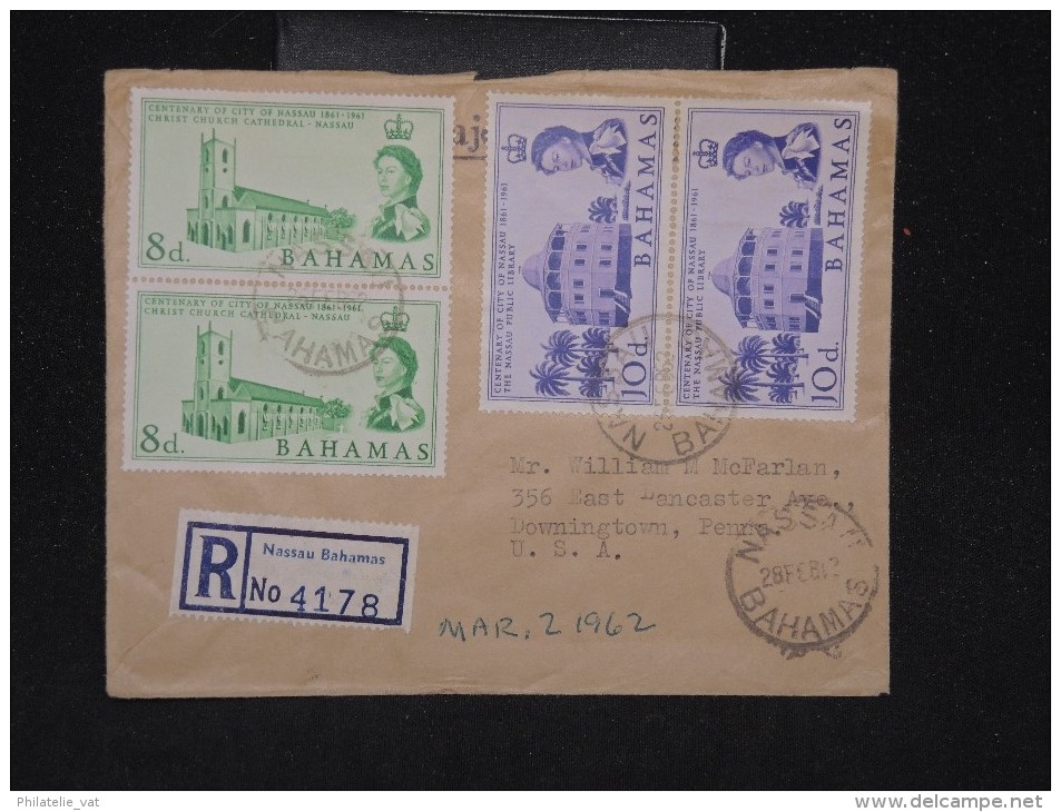 BAHAMAS - Enveloppe En Recommandée Pour Les U.S.A. En 1962 - Aff. Plaisant - A Voir - Lot P11381 - 1859-1963 Colonie Britannique