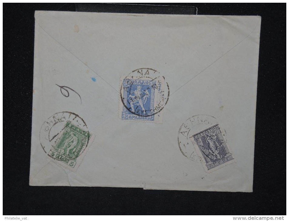 GRECE - Enveloppe En Recommandée De Athènes Pour Paris En 1922 - Aff. Plaisant - A Voir - Lot P11382 - Storia Postale
