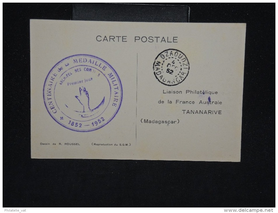 FRANCE - COMORES - Carte Maximum De La Médaille Militaire En 1952 - A Voir - Lot P11388 - Brieven En Documenten