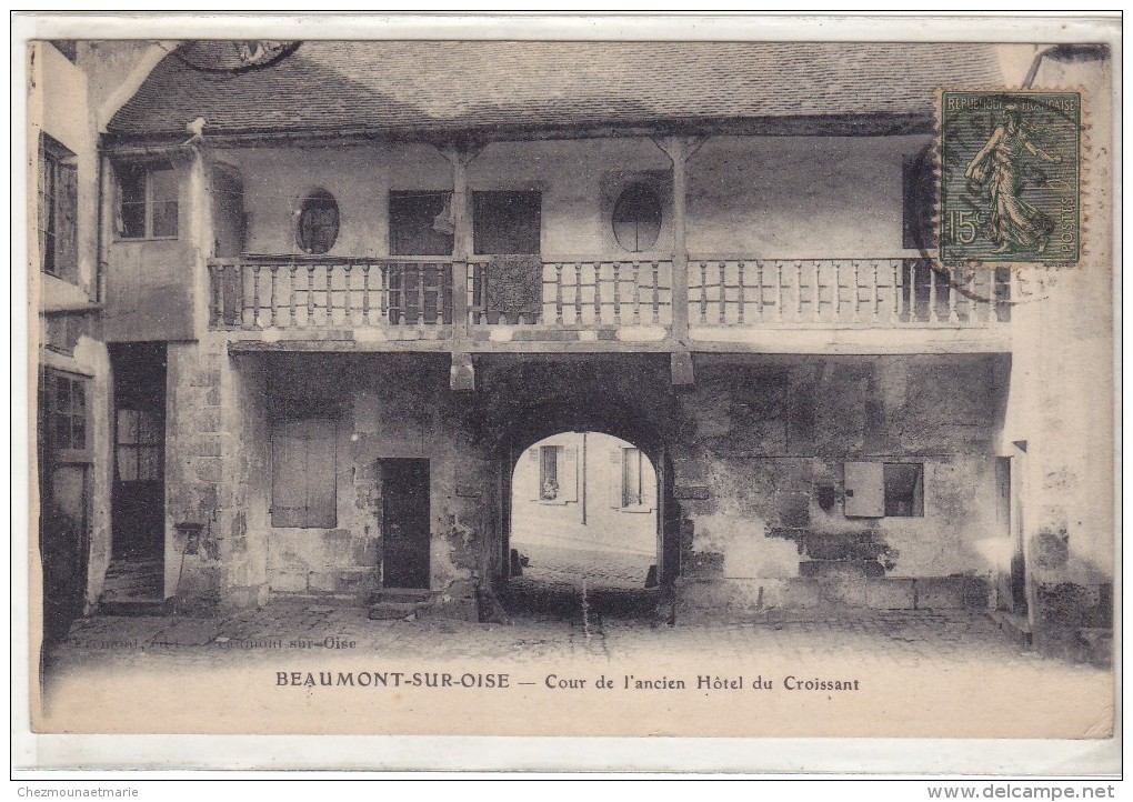 TAMPON ETOILE DANS UN CERCLE EN ROUGE - BEAUMONT SUR OISE POUR ORANGE - SUR CPA - 1877-1920: Période Semi Moderne