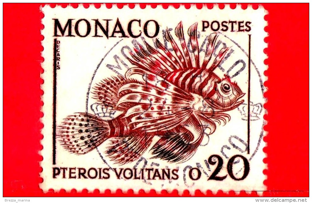 Principato Di MONACO - Usato - 1960 - Pesci - Lionfish - 0.20 - Oblitérés
