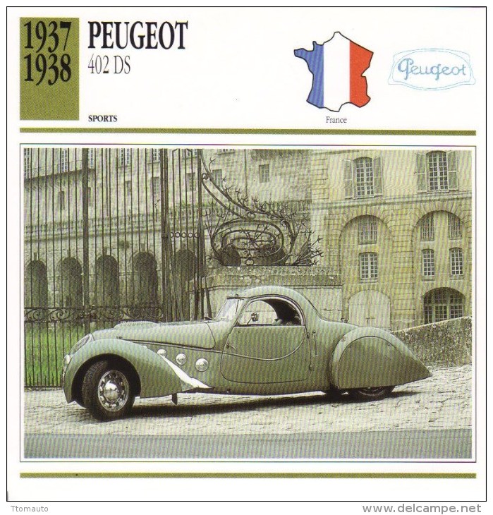Peugeot 402 DS Coupe  -  1937  -  Fiche Technique Automobile (Francaise) - Voitures