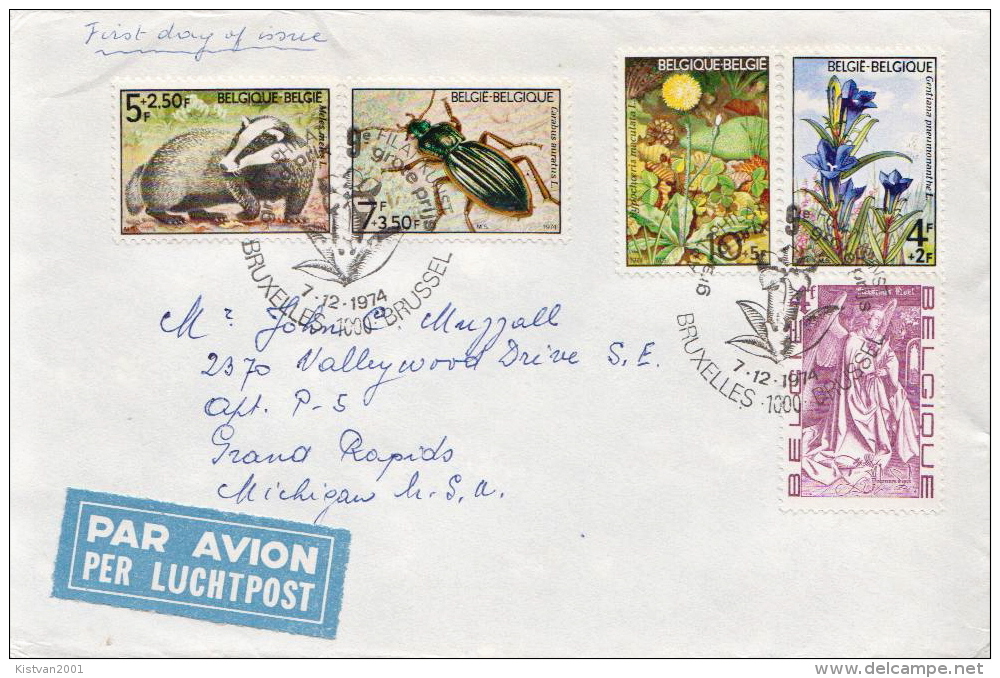 Postal History Cover: Belgium Animals, Flowers Set On Cover - Other & Unclassified