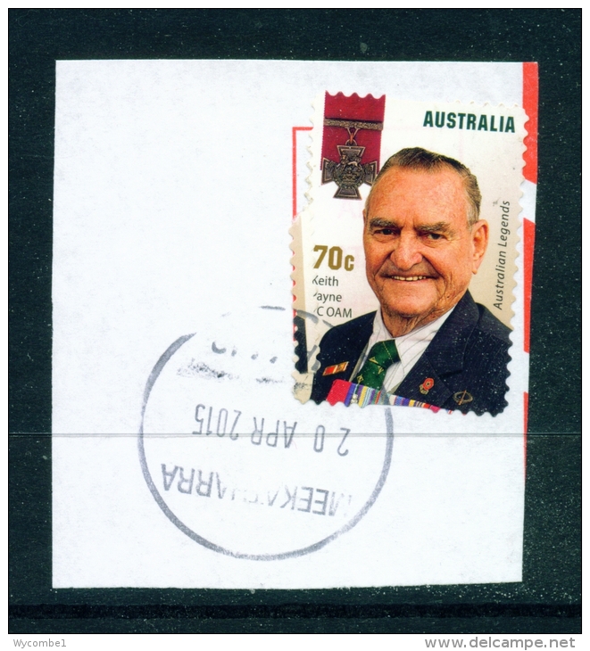 AUSTRALIA  -  2015  Victoria Cross Winners  Self Adhesive  70c  CDS Cancel On Piece As Scan - Used Stamps