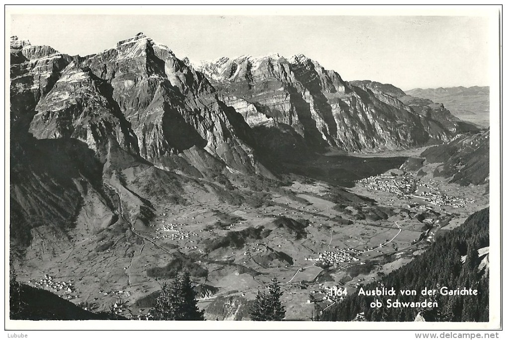 Schwanden GL - Ausblick Von Der Garichte             1952 - Schwanden