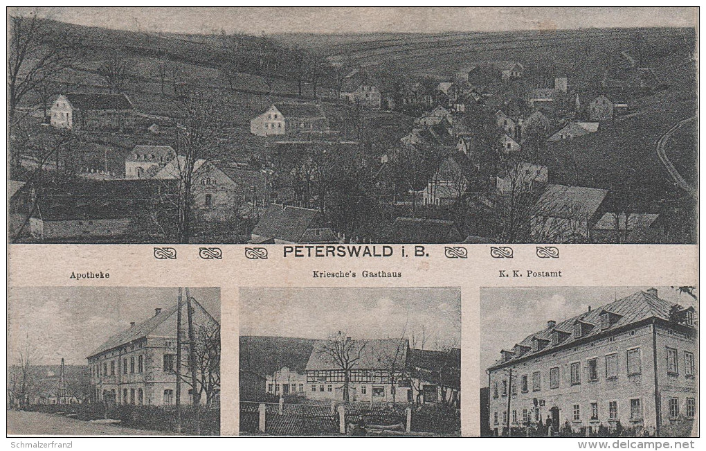 AK Peterswald Petrovice Kriesche 's Gasthof Bei Schönwald Raiza Tyssa Tissa Nollendorf Königswald Hellendorf Bahratal - Sudeten