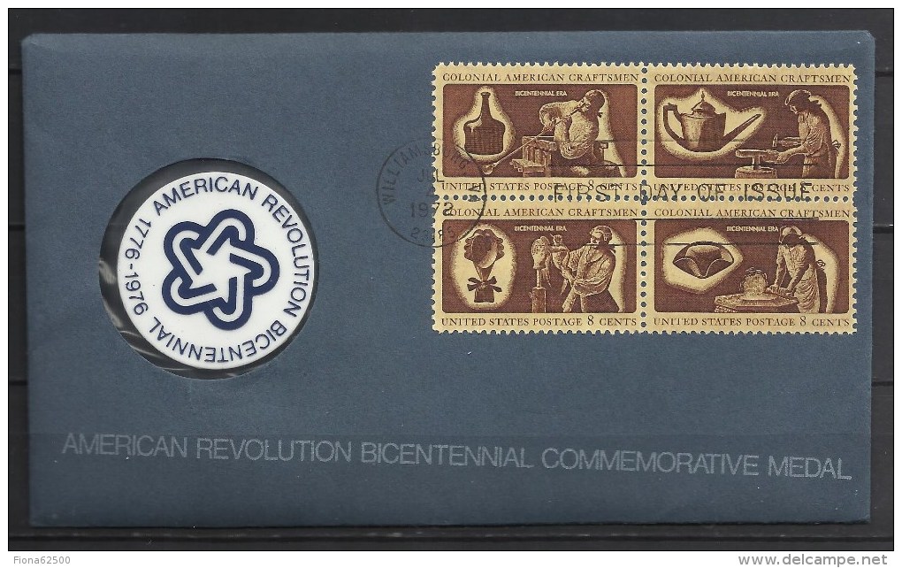 MEDAILLE DU BICENTENAIRE DE LA REVOLUTION . GEORGE WASHINGTON . 1976 . - Andere & Zonder Classificatie