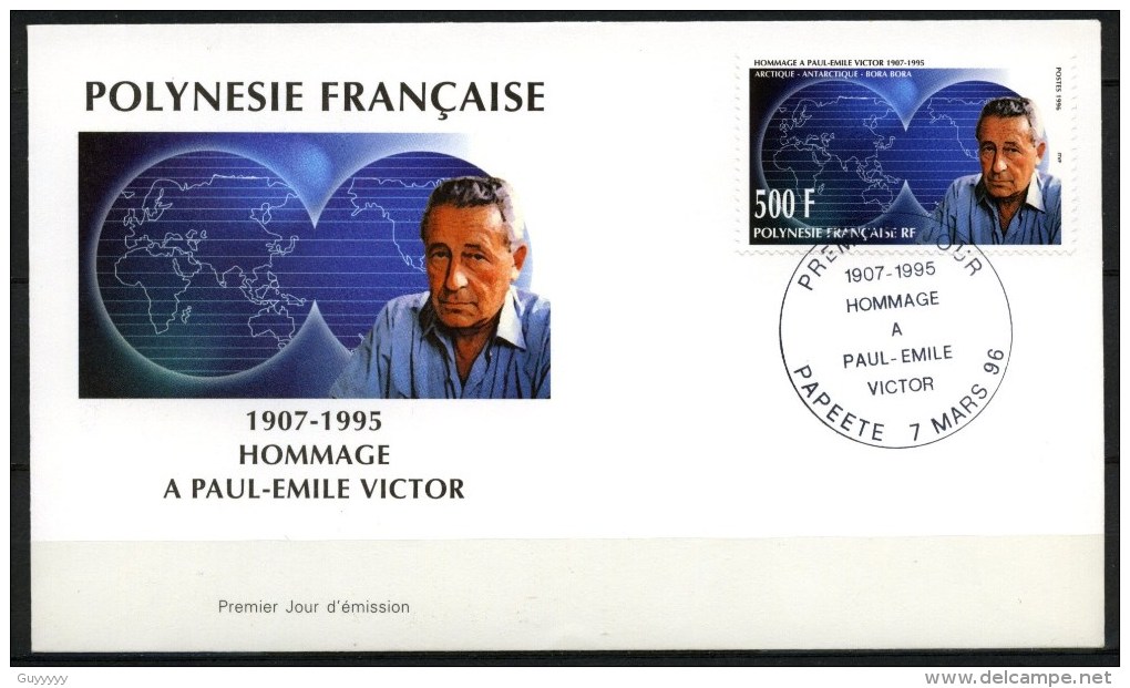 Polynésie Française - FDC - 1996 - Yvert N° 502  - Paul Emile Victor - FDC