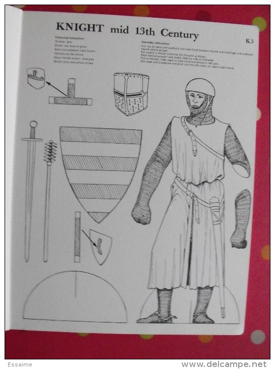 12 Medieval Knights. Cut-out Model. Découpage Armure Chevalier Moyen-age - Activiteiten/ Kleurboeken